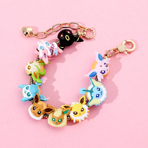 Bracelet Anime Pokémon, figurines mignonnes <span class=keywords><strong>de</strong></span> dessins animés Eevee Vaporeon Flareon, perles en métal, pendentif, bracelet DIY, accessoires <span class=keywords><strong>de</strong></span> jeu - Product Image 6