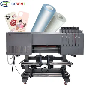 Cowint a1 uv vinyle dtf autocollant tasse chaîne avec laminateur rouleau à rouleau uv machine d'impression pour uv cristal étiquette impression transfert