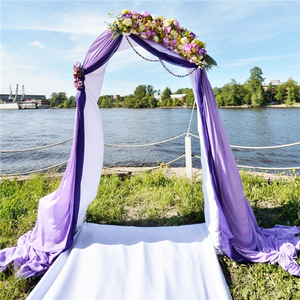 Voilages simples pour arche de <span class=keywords><strong>mariage</strong></span>, rideaux de fond transparents en polyester <span class=keywords><strong>blanc</strong></span> pour décorations de <span class=keywords><strong>mariage</strong></span> en extérieur, fêtes et plafonds - Product Image 2