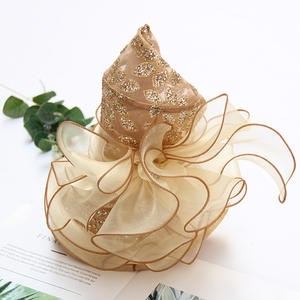 Chapeau à Paillettes en Dentelle pour Dames Élégantes, Fleur en Organza, Kentucky Derby, Mariage, Église, Chapeau de Soleil - Product Image 4