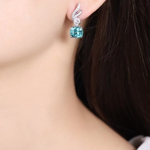 14K White Gold Plated 3-10 Ct Lab Grown Diamond Pear Cut Luxury <b>Stud</b> <b>Earrings</b> for Wedding & Party - Product Image 4