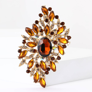 Large Glass Rhinestone <b>Brooch</b> Exquisite Versatile for <b>Women's</b> Clothing Floral Jewelry Pin - Product Image 3