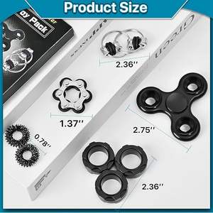 Christmas-Themed Plastic <b>Rings</b> <b>Fidget</b> <b>Spinner</b> for Adults-Stress Relief Anxiety Desk Toy Set Enhances Finger Flexibility - Product Image 2