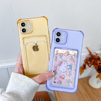Étui de protection coloré transparent en TPU avec fente pour carte d'identité pour iPhone 11 12 13 14 15 16 17 18 Pro Max