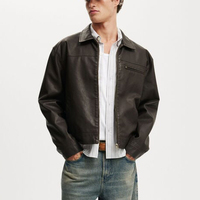 Blouson d'aviateur en cuir vintage à fermeture éclair vierge imperméable personnalisé pour hommes