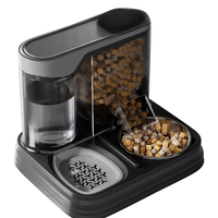 Distributeur d'eau intelligent 2-en-1 noir pour animaux de compagnie, directement de l'usine, avec accessoires pour chiens en matériau de qualité alimentaire pour la maison et les voyages