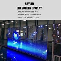 Écran d'affichage LED transparent polychrome HD P3.91 pour la publicité de mur rideau en verre de fenêtre