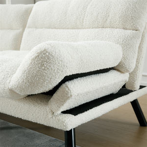 Sofá de tela de peluche al por mayor con cojín, sofá <span class=keywords><strong>cama</strong></span> <span class=keywords><strong>que</strong></span> <span class=keywords><strong>se</strong></span> <span class=keywords><strong>convierte</strong></span> <span class=keywords><strong>en</strong></span> sofá <span class=keywords><strong>cama</strong></span>, proveedor de fabricación con pies de metal - Product Image 5