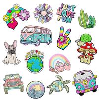 Patch brodé crochet et boucle fleur 3D personnalisé coudre sur des patchs Applique fer Logo patchs pour vêtements sur tissu brodé