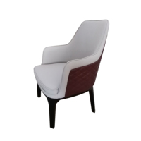 Chaise de salle à manger contemporaine de luxe haut de gamme pour villa, appartement, cuisine, hôtel, café, restaurant, en cuir PU et structure en bois