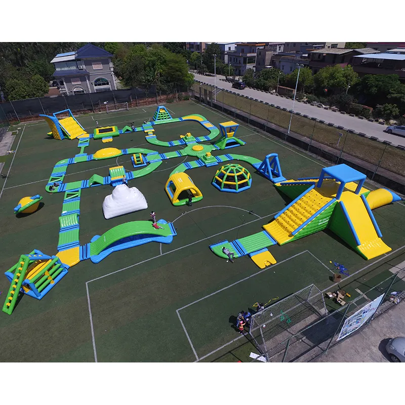 Inflatable Water Floating Obstacle Course / Water Park Games For Resort