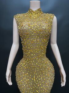 Conjunto <span class=keywords><strong>de</strong></span> Dos Piezas con Diamantes, Vestido <span class=keywords><strong>de</strong></span> Noche <span class=keywords><strong>de</strong></span> Lujo, Vestido <span class=keywords><strong>de</strong></span> Novia Juvenil con Malla, Ropa Formal para Mujer - Product Image 4