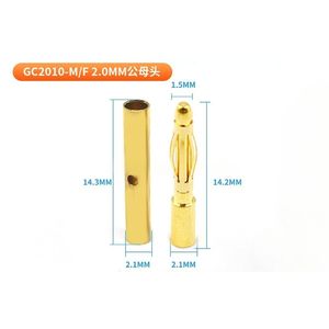 Ensemble de connecteurs de test banane Amass GC2010-M/F 2.0mm, prise plaquée or 15A-30A pour test de moteur/ESC et petits modèles - Product Image 4