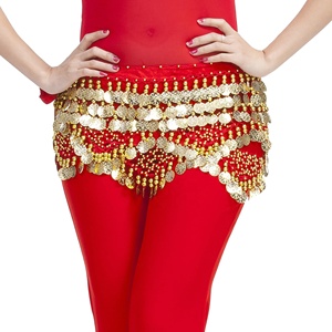 Sciarpa da Danza del Ventre per Donna, Gonna Avvolgente con Monete Dorate, Costume per Danza Orientale - Product Image 5