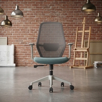 Chaise de bureau à dossier en maille avec assise en tissu, chaise respirante pour poste de travail, commande en gros