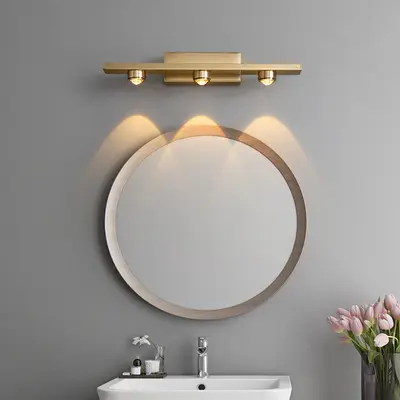 Light Luxury Solid Brass Bathroom Wall Lamps Vanity Mirror Lights Lighting For Hotel Home