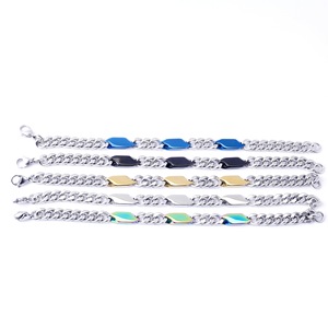 <span class=keywords><strong>Bracelet</strong></span> à maillons en diamant en acier inoxydable, vente en gros d'usine, bijoux de mode minimalistes en acier titane résistant au ternissement - Product Image 1