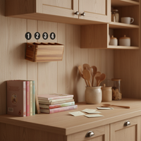 Support à ustensiles de cuisine en bois personnalisé, organisateur de comptoir avec séparateurs amovibles, boîte de rangement pour couverts à fixer au mur