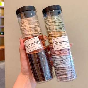 Wholesale100 uds/botella lazo para el cabello cuerda elástica alta para el cabello banda de goma sin costuras dulce Cola de Caballo sombreros para mujeres decoraciones para el cabello - Product Image 2