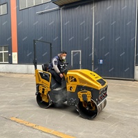 HOMACH 330KG - 8 Tonnes Mini Compacteur Vibratoire Autoporté à Double Tambour