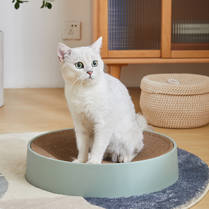 Grattoir à <span class=keywords><strong>chat</strong></span> rond OEM ODM avec coque en plastique, fabrication directe, tapis à gratter résistant à l'usure <span class=keywords><strong>pour</strong></span> chats d'intérieur - Product Image 1