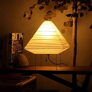 Lampe de sol en papier japonais Akari, 5x bandes de papier de coton beige, bandes de bambou, lumière LED, salon, chambre à coucher, décoration de la maison - Product Image 2