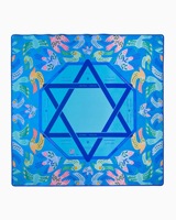 Tapis de jeu de Mahjong américain imprimé étoile de David Dove, antidérapant en caoutchouc, couverture carrée pour table de Mahjong