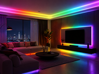 Bande lumineuse LED COB RGBIC 5V 5mm avec contrôle individuel des pixels intégré 1838 SPI, ruban LED couleur de rêve adressable IP33 ETL/BIS/RoHs