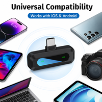 Microphone cravate sans fil J3 à double canal avec réduction de bruit pour iPhone et Android, idéal pour le streaming en direct, l'enregistrement, les vlogs et YouTube