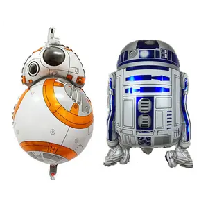 Cross-border Hot Sale Star R2D2 BB8 wars Robot Movie Birthday Child Toy Aluminum Film foil Balloons mechanic