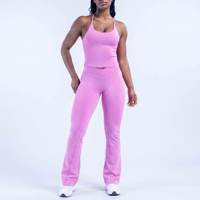 Ensemble de vêtements de sport sans couture pour femmes, soutien-gorge de sport push-up, leggings de yoga à dos ouvert, tenue de sport pour la salle de sport, la course à pied