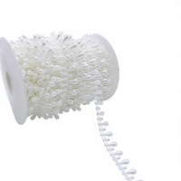 Ruban de perles goutte d'eau pour la décoration de vêtements, vente en gros, décoration artisanale, blanc, bobine de 15 m, accessoire de mariage élégant