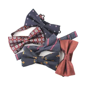 Krawatten Herren Fliege Polyester Jacquard Fliege für Männer Frauen Formelles Hemd Bowknot Marineblau Rot Schwarz Cravate Party Hochzeit