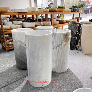 Lavabo Ovalado de Mármol Irregular Moderno con Desagüe Fácil de Limpiar para Baño - Product Image 2