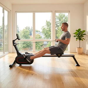 Máquina <span class=keywords><strong>de</strong></span> Remo para Ejercicio Cardiovascular <span class=keywords><strong>de</strong></span> Cuerpo Completo, Plegable, Compacta, con <span class=keywords><strong>Monitor</strong></span> LCD, Contador <span class=keywords><strong>de</strong></span> Calorías y Resistencia Magnética - Product Image 4