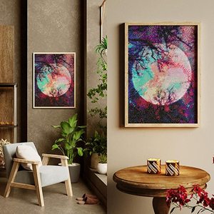 Pittura diamante fai da te personalizzata all'ingrosso paesaggio <span class=keywords><strong>luna</strong></span> per adulti Kit pittura diamante pittura diamante 5D per la decorazione domestica arte della parete - Product Image 2