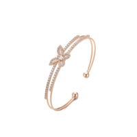 Bracelet ouvert écologique pour femme, motif papillon romantique, texturé, mignon, double ou simple, style Hawaïen, idéal pour mariage