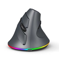 Mouse CM Stock Ergonomis Tegak dengan Lampu RGB Gaya Baru, Antarmuka USB, Nirkabel 2.4GHz, Pelacakan Optik, LED Backlit, 6 Tombol, 10m