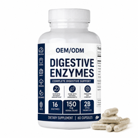 Capsules d'enzymes digestives OEM ODM, mélange de probiotiques, complexe à base de plantes pour le bien-être digestif, la gestion du poids et le bien-être quotidien