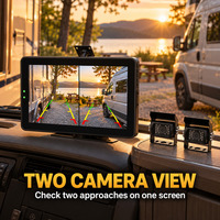 Sistem Kamera Mundur AHD dengan Monitor 10.1 untuk RV, Truk, Bus, 1080P, Penglihatan Malam, Panduan Parkir Layar Terpisah, Tegangan Lebar