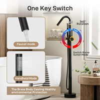 Chrome Autoportant Monté Sur Pied Baignoire Cae Robinet Robinets Contemporain Autonome Baignoire Robinet En Laiton