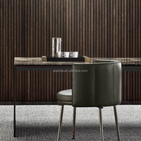 Personnalisé Moderne Luxe Fer Travail Jambe Salle À Manger Ensemble 5m Grand Plateau En Pierre Naturelle pour Villa Appartement ou Hôtel Projets