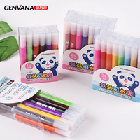 Marqueurs lavables GENVANA, non toxiques, pointe conique souple, lot de 12 couleurs, stylos aquarelle, marqueurs d'art PLA, source OEM