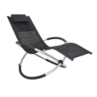 Fauteuil à bascule zéro gravité avec structure métallique pliable, durable, écologique, pour extérieur, avec appui-tête amovible