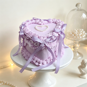 Modelo de Pastel Retro de Corazón de 4 Pulgadas, Simulación Vintage, Postre de Crema Falsa, Decoración Realista, Accesorio de Fotografía, Decoración para el Hogar, Pastelería, Escaparate - Product Image 1