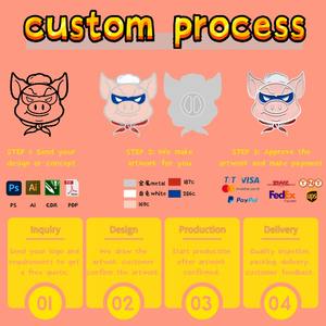 批发定制标志印花翻领别针硬软珐琅金属徽章铁时尚国庆万圣节富士山动漫 - Product Image 5