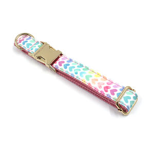 Fabricante Bumopet, <span class=keywords><strong>Collar</strong></span> de perro con hebilla de Metal dorado de lujo, nailon ajustable con bonito diseño de corazón y patrón de impresión para gatos - Product Image 2