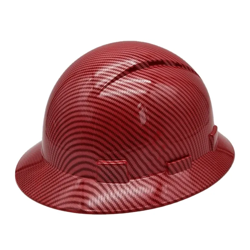 Đầy đủ vành an toàn Mũ cứng tốt nhất carbon chống UV Mũ Mũ bảo hiểm làm việc dây buộc hàng đầu Pyramex gard với Fan Sun Shade