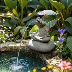 Fontaine de grenouille décorative créative pour aménagement paysager de cour de <span class=keywords><strong>moulin</strong></span> <span class=keywords><strong>à</strong></span> <span class=keywords><strong>eau</strong></span>, dispositif de circulation d'<span class=keywords><strong>eau</strong></span> pour balcon, ornement animal artificiel - Product Image 5