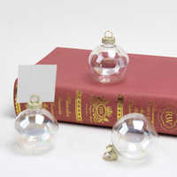 4/6/8/10cm Boule de Noël rustique Porte-carte de nom de table Boule de verre transparente transparente